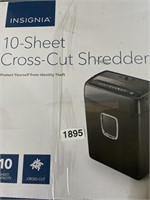INSIGNIA 10 SHEET CROSS CUT SHREDDER RETAIL $130
