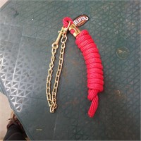 8' 6" lead rope, red with chain, new