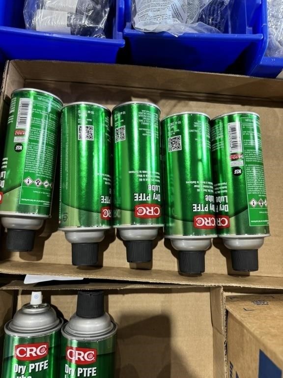 (5) Cans of Dry Ptee Lube Spray