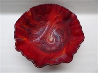 Imperial Glass Rose Ruffled Bowl