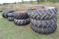 9-LARGE TRACTOR TIRES (VARIOUS SIZES)