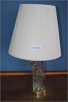 Glass Base Lamp With Shade