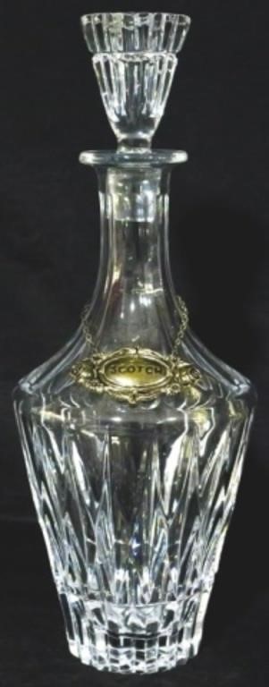 Crystal Decanter with Scotch charm 13.5"
