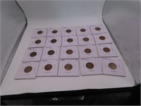 (20) 1940s/50s sleeved Pennies Cents Coins