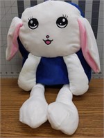 Blue plush rabbit bookbag backpack