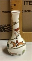 Coalport bone china bud vase "Hunting Scene"