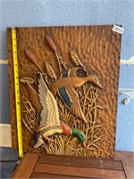 Beautiful wood carved painted duck picture