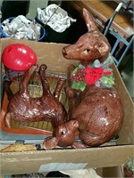 Box of ceramic deer