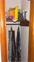 Closet lot of Ties and Swiffer, Royal Rug Cleaner