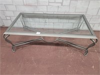 Coffee table. Metal frame with glass top