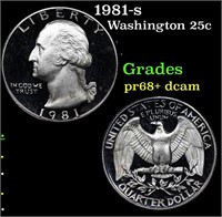 Proof 1981-s Washington Quarter 25c Grades GEM++ P