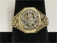 10kt Gold Masons Ring 5.3gr Sz 10