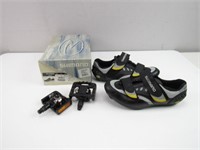 Bicycle Pedals and Shoes Size 8.5
