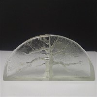RARE Gilles Payette Art Glass Sculptural Bookends
