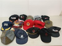 14 asst ball caps, 1 golf hat