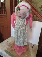 Wood/Stuffed Mrs. Claus Figure