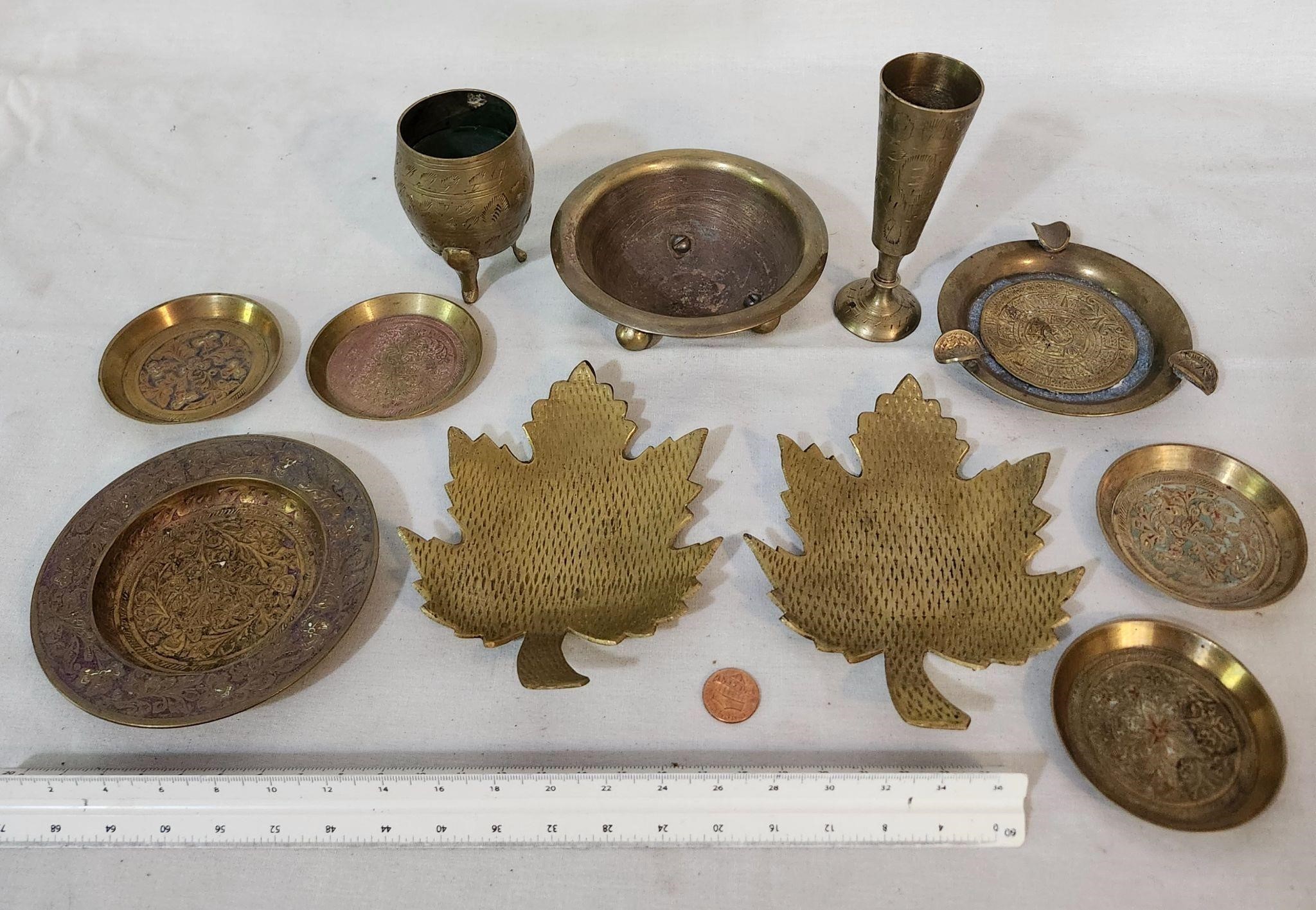 Brass trinket dish lot