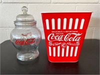 Vintage Hammered Glass Coco-Cola Coke Jar Canister