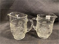 Pair Of Anchor Hocking Creamer Pitchers