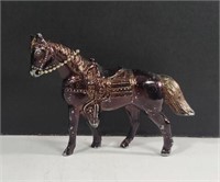 Vintage Dark Bronze Tone Metal Horse