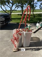 Outdoor Lighted Candy Cane Christmas Decorations