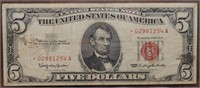 Series 1963 Star Replacement Red Seal $5