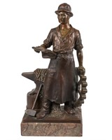 Gottlob Deihle Bronze of Foundry Worker