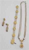 Sterling Vintage Bey Sim Bracelet, Necklace &