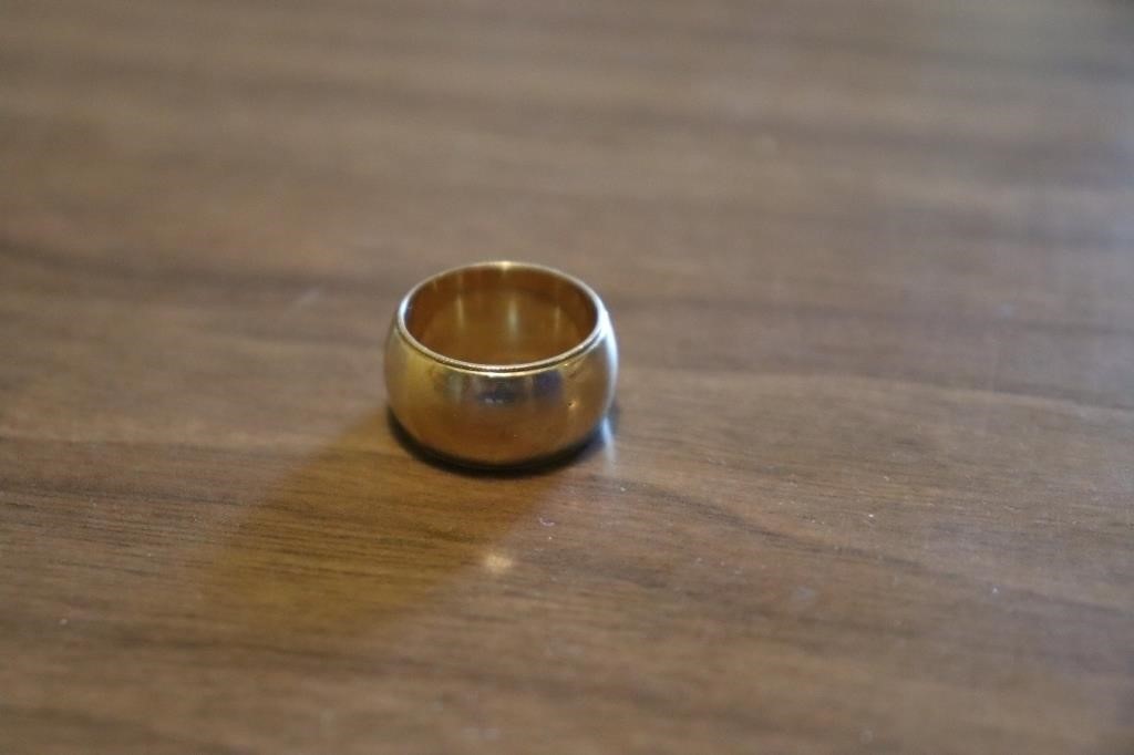 14K Wide Gold Band