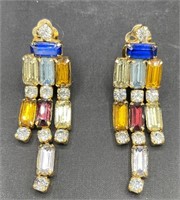 Vintage Gemstone Clip Earrings