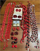 Vintage Red/Black/Gold Costume Jewelry
