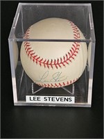 Autographed Lee Stevens Baseball