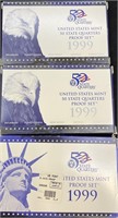 2 QTY US MINT 50 STATE QUARTERS PROOF SET 1999