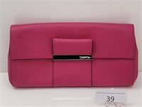 Calvin Klein Berry Leather Clutch Handbag Purse