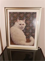 Framed Cat Print - 17x21