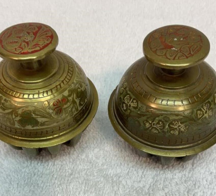 Brass and enamel bells