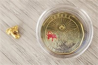 Natural Alaska Gold Rush Nugget & Annv. Coin #2
