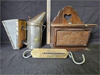 Vintage Bee Smoker, Vintage Pocket Balance Scale