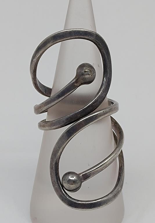 Vintage Large Sterling Silver Modernist Ring