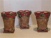 3 pc planters, holiday