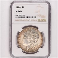 1886 Morgan Dollar NGC MS63