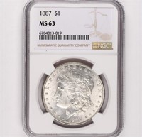 1887 Morgan Dollar NGC MS63