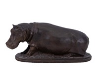 Ed Challenger Bronze Hippo Sculpture
