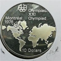 1973 Canada $10 Silver Montreal Olympics 1.72 t oz