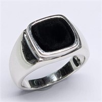 Silver Blacl Onyx(3.6ct) Ring