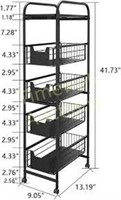 5 Tier Slim Cart  Pull-Out  Metal Shelve