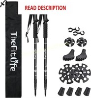 FitLife Poles-2 Pack  Telescopic  Black
