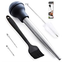 Deluxe Stainless Steel Baster with Injector and