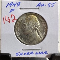 1943 JEFFERSON SILVER WAR NICKEL HIGH GRADE