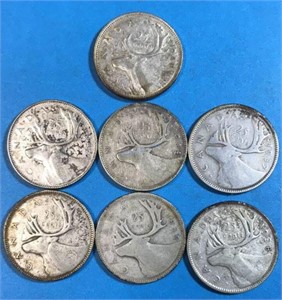 7x Silver 25 Cents Canada (Group 1)